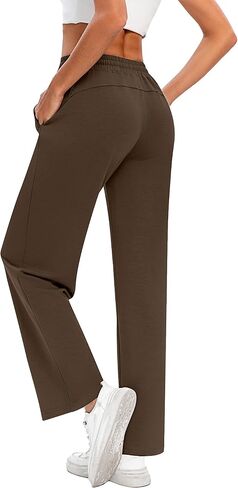 Locoowai 2 قطعة سراويل رياضية نسائية كاجوال واسعة الساق برباط الخصر فضفاضة للركض سراويل يوجا فضفاضة مع جيوب in Kuwait