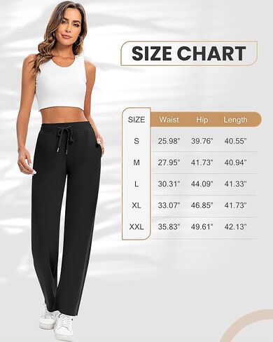 Locoowai 2 قطعة سراويل رياضية نسائية كاجوال واسعة الساق برباط الخصر فضفاضة للركض سراويل يوجا فضفاضة مع جيوب in Kuwait