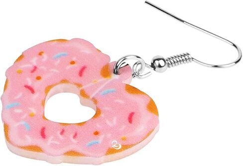 WEVENI Acrylic Valentines Day Cute Love Heart Donuts Earrings Dangle Fashion Jewelry for Women Girls Kids Charm Gift in Saudi Arabia