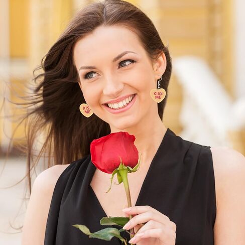 Whaline 5 أزواج من الأقراط الأكريليكية لعيد الحب على شكل قلب وأقراط متدلية على شكل قلب للمحادثة وأقراط متدلية على شكل قلب للنساء مجوهرات وإكسسوارات هدايا الحفلات in Saudi Arabia