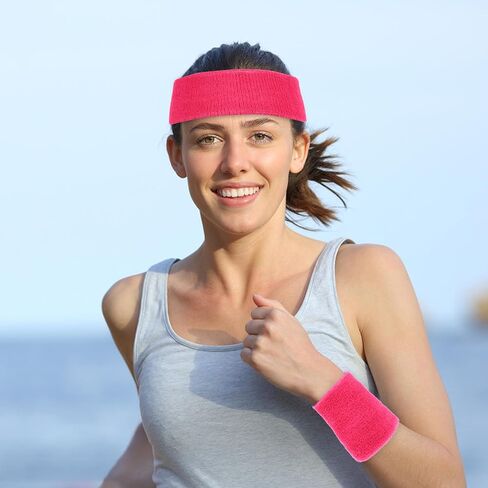 AGFELO Leg Warmers Women Set 80s Neon Pink Holographic Fanny Pack Knit Leg Warmers Headband Wrist Bands for Yoga Running Hiking Sports in Kuwait