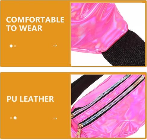 AGFELO Leg Warmers Women Set 80s Neon Pink Holographic Fanny Pack Knit Leg Warmers Headband Wrist Bands for Yoga Running Hiking Sports in Kuwait