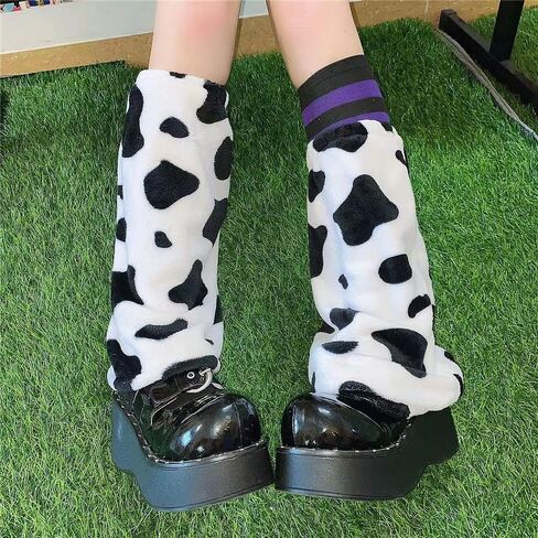 Ne fashion المرأة تدفئة الساق جوارب طويلة الشرير Y2K البقرة طباعة أحذية طويلة غطاء للقدم للفتيات باردة in Kuwait