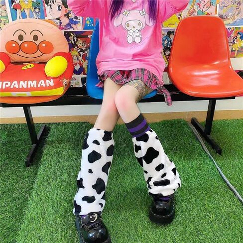 Ne fashion المرأة تدفئة الساق جوارب طويلة الشرير Y2K البقرة طباعة أحذية طويلة غطاء للقدم للفتيات باردة in Kuwait
