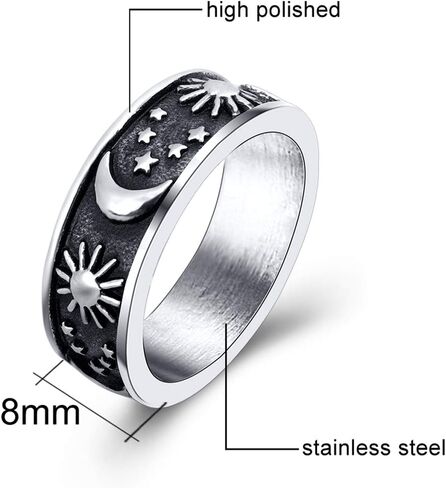 Trendy Wide Stainless Steel Celtic Band Thumb Ring for Men Manly Vintage Punk Biker Jewely Size 7-15 in Saudi Arabia
