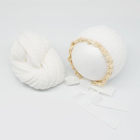Coberllus Newborn Photography Wrap Hat Baby Photoshoot Props Texture Blanket for Baby Photo Newborn Shoot Bonnet Outfits in Saudi Arabia
