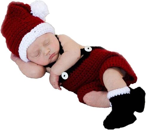 SUNBABY Newborn Baby Christmas Santa Knitted Crochet Photography Prop Costume Outfits in Saudi Arabia