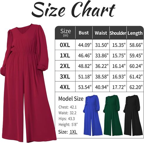 بذلة Tanmolo للنساء أنيقة بمقاس كبير ورقبة على شكل حرف V وأكمام طويلة وأرجل واسعة وسروال قصير للسيدات مع جيوب in Kuwait