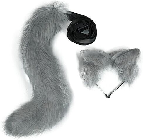LittleLuluda Cosplay Furry Wolf Cat Fox Tail and Ears Headband Set Costume Accessories in Saudi Arabia