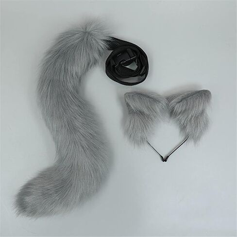 LittleLuluda Cosplay Furry Wolf Cat Fox Tail and Ears Headband Set Costume Accessories in Saudi Arabia