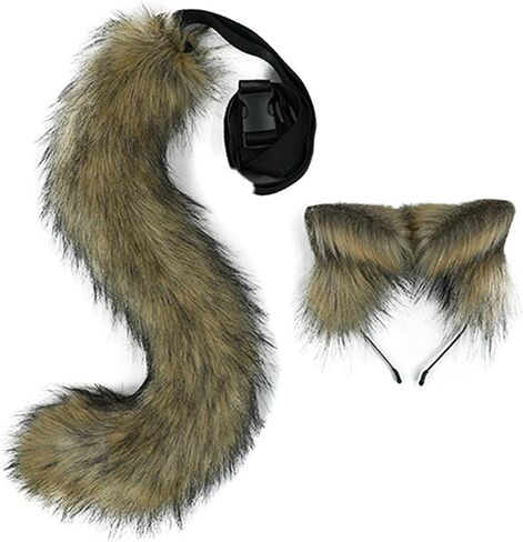 LittleLuluda Cosplay Furry Wolf Cat Fox Tail and Ears Headband Set Costume Accessories in Saudi Arabia