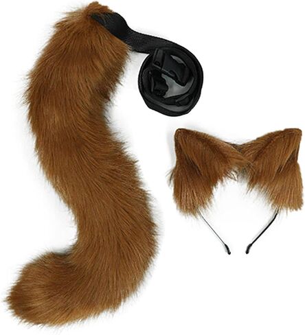 LittleLuluda Cosplay Furry Wolf Cat Fox Tail and Ears Headband Set Costume Accessories in Saudi Arabia