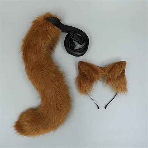 LittleLuluda Cosplay Furry Wolf Cat Fox Tail and Ears Headband Set Costume Accessories in Saudi Arabia