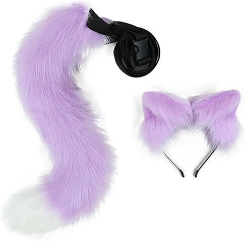 LittleLuluda Cosplay Furry Wolf Cat Fox Tail and Ears Headband Set Costume Accessories in Saudi Arabia