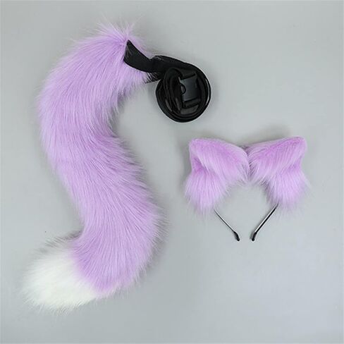 LittleLuluda Cosplay Furry Wolf Cat Fox Tail and Ears Headband Set Costume Accessories in Saudi Arabia