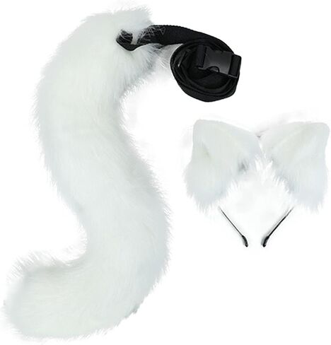 LittleLuluda Cosplay Furry Wolf Cat Fox Tail and Ears Headband Set Costume Accessories in Saudi Arabia