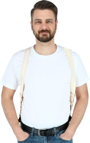 CTM® Men's Undergarment TSA Compliant Side Clip Airport Suspenders in Saudi Arabia