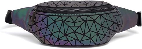 حقيبة صدر رياضية للسيدات من Luminous Fanny Pack ذات تصميم ثلاثي الأبعاد لمهرجانات Rave Fashion هندسية للخصر in Kuwait