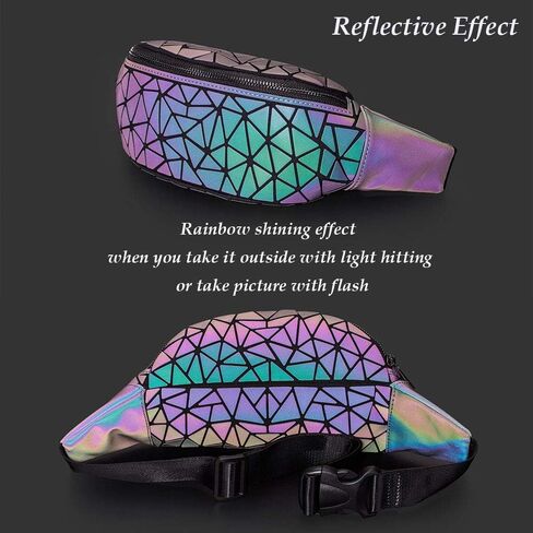 حقيبة صدر رياضية للسيدات من Luminous Fanny Pack ذات تصميم ثلاثي الأبعاد لمهرجانات Rave Fashion هندسية للخصر in Kuwait