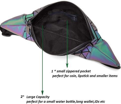 حقيبة صدر رياضية للسيدات من Luminous Fanny Pack ذات تصميم ثلاثي الأبعاد لمهرجانات Rave Fashion هندسية للخصر in Kuwait