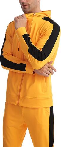Congluoki Sweatsuits للرجال رياضية الرجال بذلات رياضية 2 قطعة مجموعة زمم هوديي رياضي الركض الصالة الرياضية العضلات in Saudi Arabia