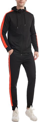 Congluoki Sweatsuits للرجال رياضية الرجال بذلات رياضية 2 قطعة مجموعة زمم هوديي رياضي الركض الصالة الرياضية العضلات in Saudi Arabia