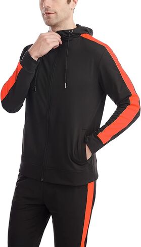 Congluoki Sweatsuits للرجال رياضية الرجال بذلات رياضية 2 قطعة مجموعة زمم هوديي رياضي الركض الصالة الرياضية العضلات in Saudi Arabia