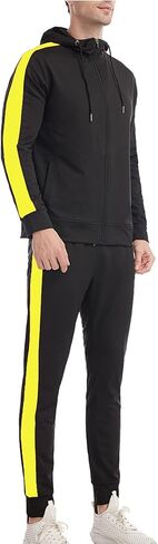 Congluoki Sweatsuits للرجال رياضية الرجال بذلات رياضية 2 قطعة مجموعة زمم هوديي رياضي الركض الصالة الرياضية العضلات in Saudi Arabia