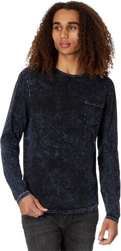 John Varvatos Men's Sid Long Sleeve Crew, Stream Blue in Saudi Arabia