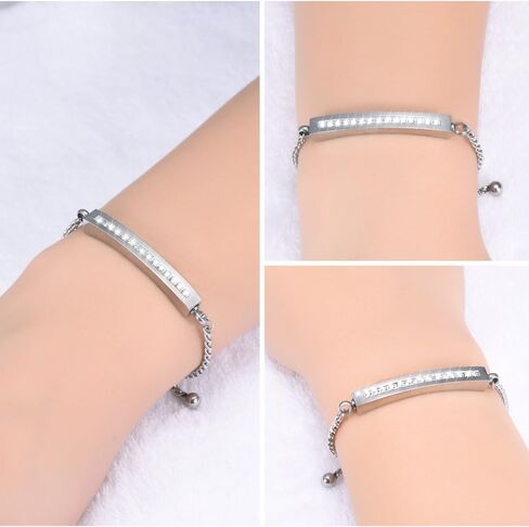 Minicremation لامعة كريستال سوار الحرق للرماد للنساء مكعب جرة الإسورة المنجد الرماد حامل المجوهرات التذكارية سوار هدية تذكارية in Kuwait