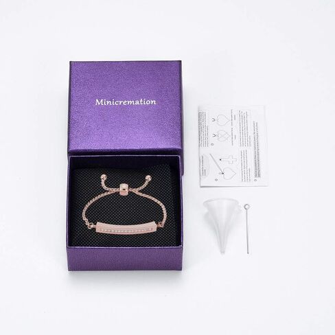 Minicremation لامعة كريستال سوار الحرق للرماد للنساء مكعب جرة الإسورة المنجد الرماد حامل المجوهرات التذكارية سوار هدية تذكارية in Kuwait