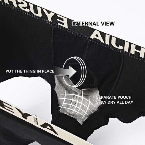 EYUSHIJIA سراويل داخلية رجالية مريحة من ألياف الخيزران مكونة من 4 قطع in Kuwait