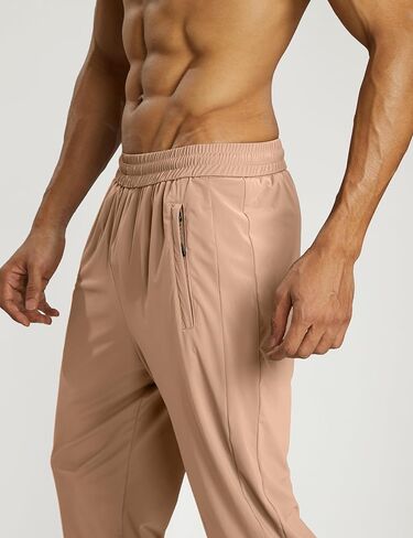 Ouber Men's Quick Dry Gym Workout Pants Lightweight Athletic Running Pants with Zipper Pockets in Kuwait