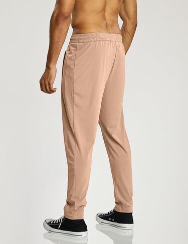 Ouber Men's Quick Dry Gym Workout Pants Lightweight Athletic Running Pants with Zipper Pockets in Kuwait