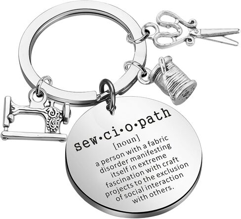 TGBJE Sewing Lover Gift Quilter Gift Sewciopath Keychain Seamstress Tailor Gift Sewing Machine Charm Scissor Charm Jewelry in Saudi Arabia