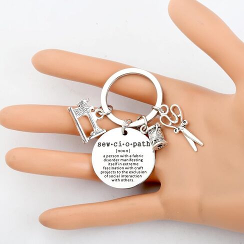 TGBJE Sewing Lover Gift Quilter Gift Sewciopath Keychain Seamstress Tailor Gift Sewing Machine Charm Scissor Charm Jewelry in Saudi Arabia
