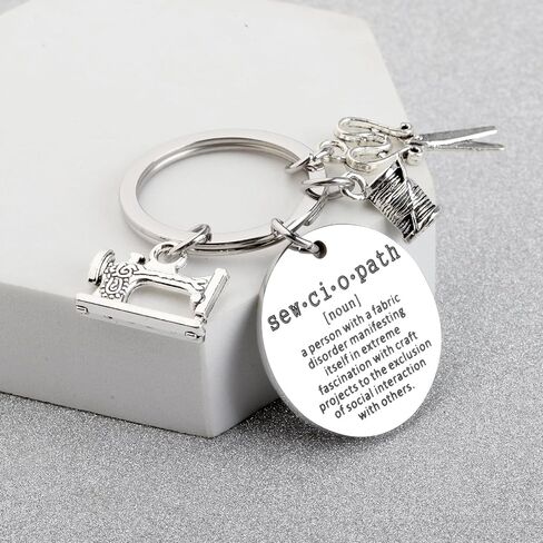 TGBJE Sewing Lover Gift Quilter Gift Sewciopath Keychain Seamstress Tailor Gift Sewing Machine Charm Scissor Charm Jewelry in Saudi Arabia