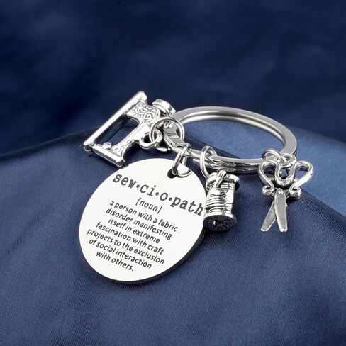 TGBJE Sewing Lover Gift Quilter Gift Sewciopath Keychain Seamstress Tailor Gift Sewing Machine Charm Scissor Charm Jewelry in Saudi Arabia