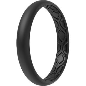 خاتم زفاف من السيليكون بأخاديد هوائية للنساء من ThunderFit عرض 3 مم - سمك 1.5 مم - 12 حلقة / 8 حلقات / 4 حلقات / حلقة واحدة