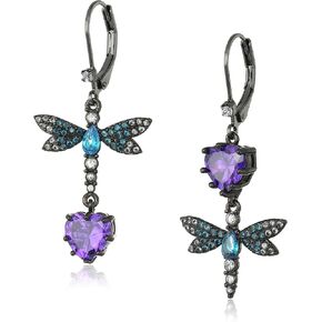 Betsey Johnson CZ & Butterfly Double Mismatch Drop Earring in Saudi Arabia