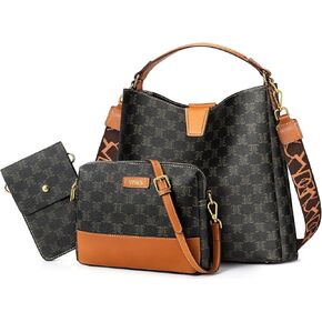 TIBES Women's Satchel Bag Purses - Ladies Leather Vintage Top Handle Handbag Tote Shoulder Bag in Kuwait