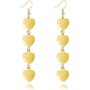 ONLYJUMP Valentine's Day Love Heart Dangle Earrings for Women Multi Interlocking Heart Dangle Earrings Acrylic Geometric Dangle Earrings Valentines Holiday Party