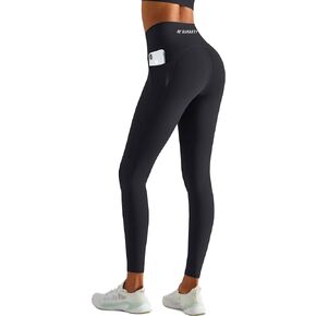 Runbusy Women’s Yoga Leggings - High-Waist No-Slip Workout Pants with Pockets