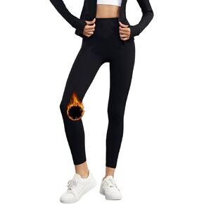 altiland No Front Seam Thermal Fleece Lined Leggings for Women - Winter Warm Workout Hiking Pants High Waisted Yoga Tights