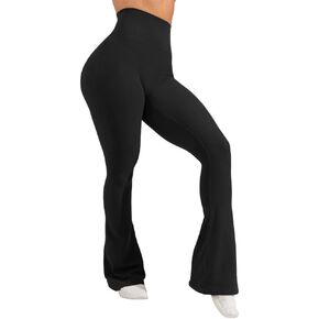 Gyiefcg Womens High Waist Flare Athletic Yoga Pants with Pockets Butt Lifting Running Workout Bootcut Leggings