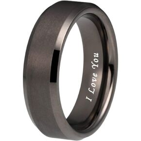 TUTISS 6mm 8mm Tungsten Rings for Men Women Couple Fashion Jewelry Engagement Wedding Bands Matte Beveled Edges I Love You Engraved Comfort Fit in Saudi Arabia