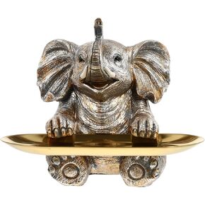 ويندومو مجموعة واحدة من طبق الحلوى بتصميم فيل الحظ والمجوهرات وحامل الخواتم لتغذية الطيور وحمامات المياه والمقبلات وصينية حلية للمنزل والحديقة والفناء الخارجي وديكور فضي in Kuwait