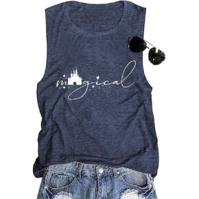 Magical Tank Tops for Women Family Vacation Tshirt Cute Graphic Girls Trip Tee Casual Summer Sleeveless Shirt