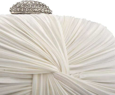 Simcat حقيبة يد نسائية، حقيبة يد من الساتان مطوي حقيبة محفظة سيدة مطوي القوس مع سلسلة لحفلة موسيقية حفل زفاف مسائي in Kuwait