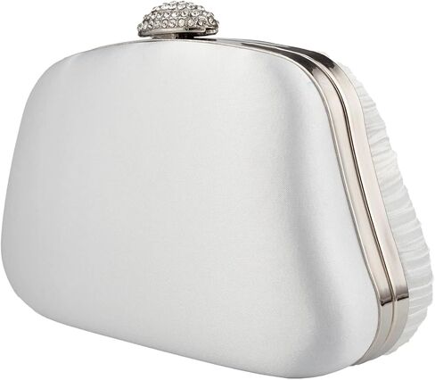 Simcat حقيبة يد نسائية، حقيبة يد من الساتان مطوي حقيبة محفظة سيدة مطوي القوس مع سلسلة لحفلة موسيقية حفل زفاف مسائي in Kuwait